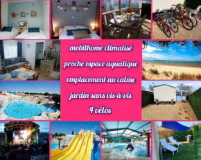 Mobilhome 2ch climatisé-terrasse fermée-4 vélos-camping 4 étoiles Les Charmettes